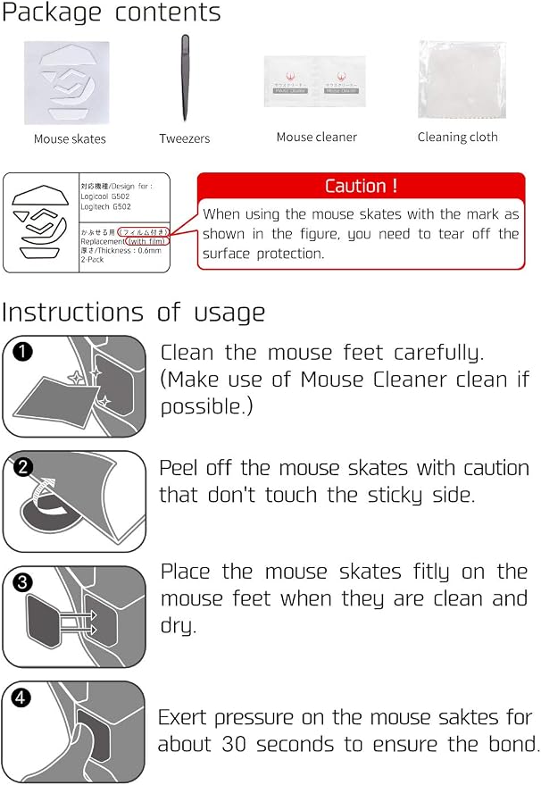 HOTLINEGAMES 2Sets 3.0 Plus Rounded Curved Edges Mouse Feet Skates Compatible with Logitech G502 Wireless Gaming Mouse feet Replacement (0.8mm,Glide Feet Pads, White PTFE) Professional Upgrade Kit - Image 7