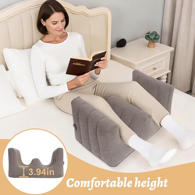 Inflatable Reading Pillow, Laptop Lap Desk with Inflatable Bag, Adjustable Gaming Pillows for Bed, Couch, Floor, Portable Leg Elevation Pillow for Comfortable Reading, Working, Crocheting - Image 8
