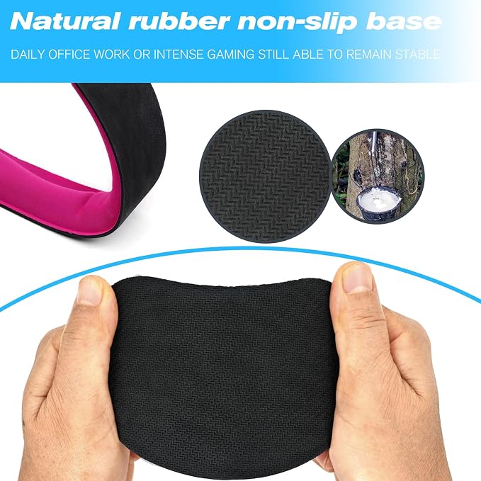 Keyboard Wrist Rest and Mouse Wrist Rest Set - Ergonomic Memory Foam Wrist Cushion - for Wrist Support on Computer, Laptop, Office, Playing Games, Typing Relieves Wrist Pain Rose Red - Image 3