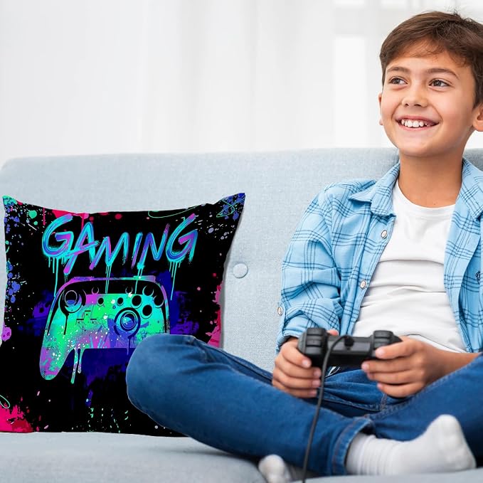 Gamer Room Decor For Boys,Game Room Decor,Gaming Room Decor,Gamer Pillow Cover 18x18,gaming pillow Cover,teen boy room decor game room couch,teenage boy room decor,boys room decorations for bedroom - Image 3