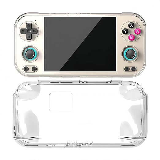 Tuvzylory Protective Case compatible with Anbernic RG476H, Clear Shockproof Handheld Game Console Cover with Ergonomic Grip for Travel & Gaming (Clear) by Unknown