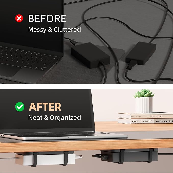 Upgraded Laptop Charger Holder,Adjustable Silicone Strap Power Brick Organizer With Heat Dissipation,Under Desk Cable Management Mount For Most Power Adapters,Chargers, Included Screws & Adhesive - Image 6
