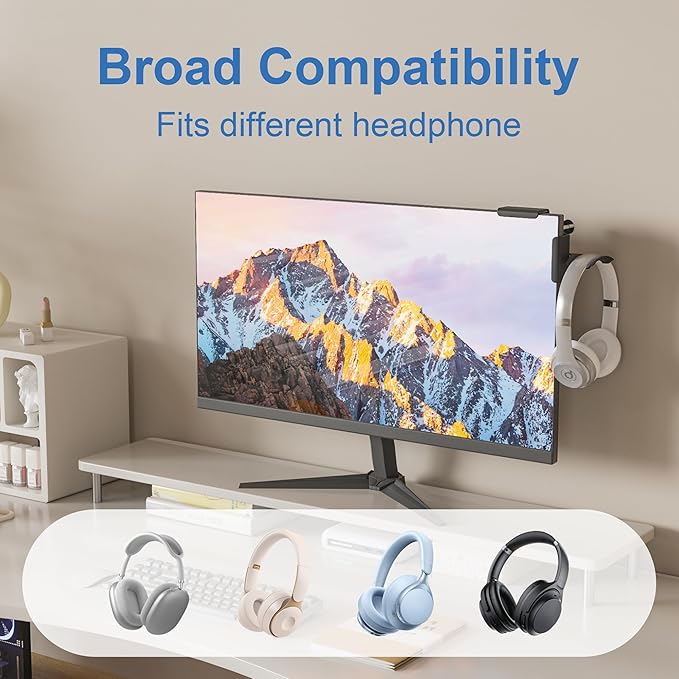 Headphone Holder for Screen (black) - Image 2