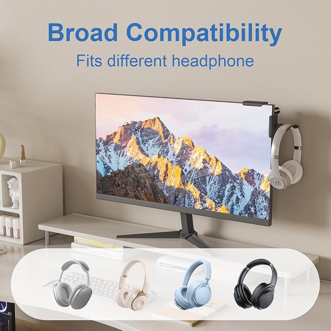 Headphone Holder for Screen (black 2 Pack) - Image 5