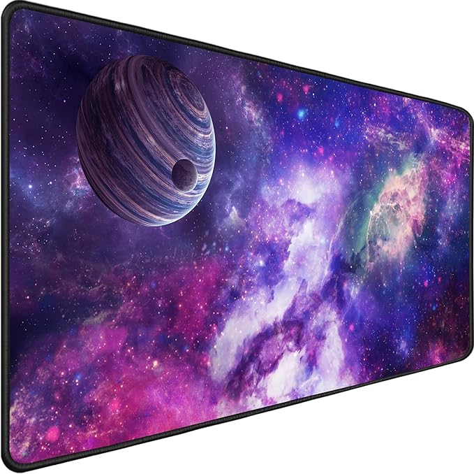 TEDNETGO Large Extended Gaming Mouse Pad, Long Mouse Pads, Extra Large Big Mouse Pad with Stitched Edge, XXL Non-Slip Computer Computer Keyboard Mat for Gamer/Desktop/Office/Home, Galaxy by TEDNETGO