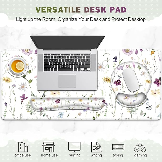 Gaming Mouse Pad, Large Desk Mat Cute Desk Pad Protector, 4in1 XXL Mousepad - Image 7