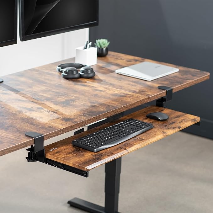 VIVO Vintage Brown Large 34 x 11 in Under Desk Keyboard Tray, MOUNT-KB15EN - Image 2