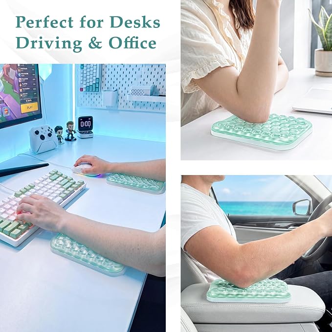 Ospelelf Elbow Wrist Rest Pad for Desk, Gel Arm Rest Pad Support for Office | Ergonomic Support for Keyboard and Mouse, Computer Wrist Pad, , Heat Resistant, Easy-clean Surface, Summer Desktop Cushion - Image 7