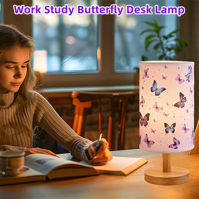 Butterfly Lamp,LED Kids Table Lamp for Bedroom Decor Girls Bedside Lamps - Image 4