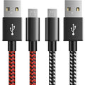 6amLifestyle PS4 Charger Cable for Controller, 2 Pack 10ft Micro USB Cord, 480Mbps Transfer Speed, Charger for PS4, PS4 Slim/Pro, Xbox One S/X/Elite Controller, Android Phone, Black+Red by 6amLifestyle