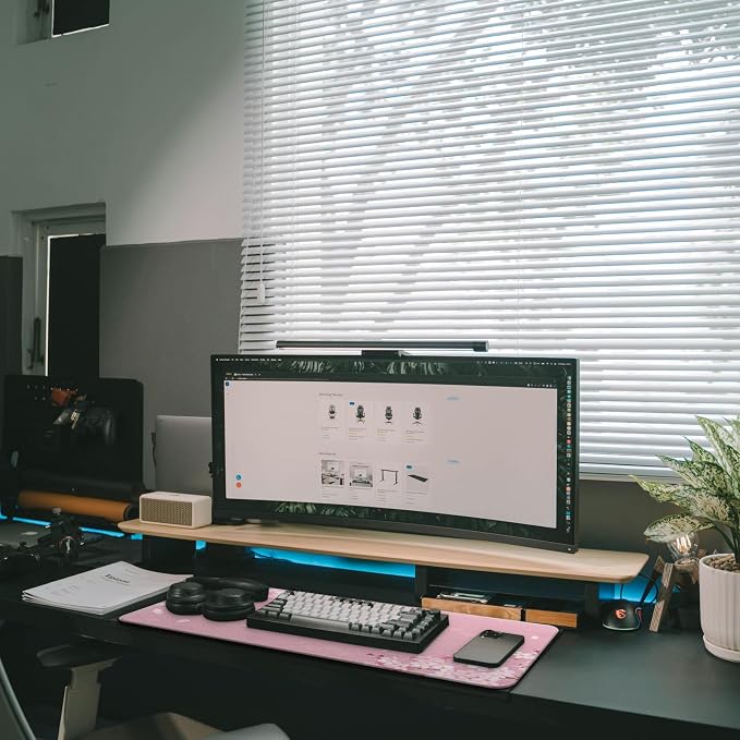 Gaming Mouse Pad with Anti-Slip Rubber Base, Extended Large Computer Mouse Mat with Stitched Edges, Long XL Anime Mousepad for Laptop and Keyboard, 31.5 x 11.8 inch (Pink Cherry Blossom) - Image 7