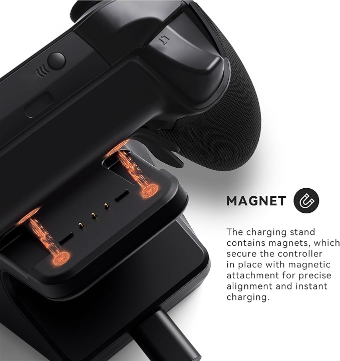Charging Station Dock for Xbox Elite Series 2 Controller, Magnetic Charger Stand for Xbox Elite Series 2 Core Controller with Type C Charging Cable, LED Indicator - Black - Image 4