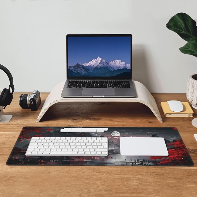 Extended Gaming Mouse Pad, Large Gaming Mouse Waterproof with Stitched Edges, Non-Slip Desktop Pad for Home and Office, Level Up Your 31.5x11.8 Inch… (Japanese Style) - Image 8