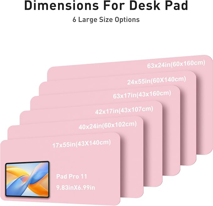 Aothia Faux Leather Desk Mat - Large Mouse Pad, Non-Slip PU Leather Blotter, Waterproof Writing Surface for Office and Home (Fairy Pink, 42" x 17") - Image 5