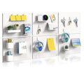 Pegboard Organizer 6 Pack 15.7'' x 11.8'' Metal Peg Board Wall Control Pegboard for Garage Gaming Room Entryway Kitchen Tool Storage, White by ETELI