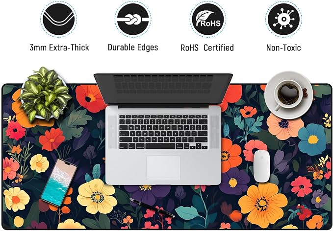 JIALONG Large Gaming Mouse Pad - Extended Desk Mat for Gaming and Office | XXL large size; non-slip rubber base; precision stitched edges；smooth mouse control; fit for gaming & office use - Image 4
