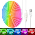 16.4FT RGB Neon Light Strip, 5V USB Led Strip Lights with Touch Controller, Flexible Neon Rope Lights for Bedroom, Party, Home Decor by Unknown