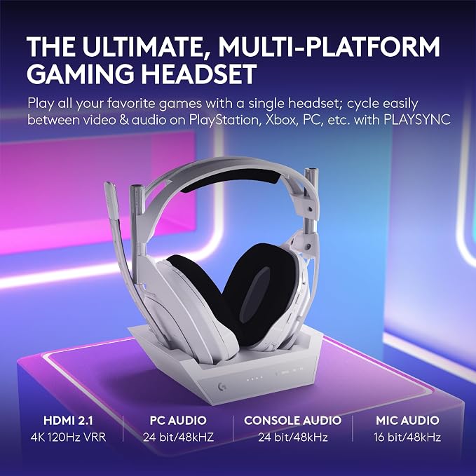 Logitech G Astro A50 X Multi-Platform Wireless Gaming Headset - White - Image 2