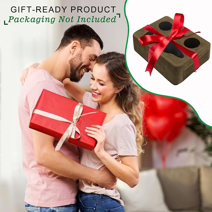 Couch Bed Cup Holder Pillow, Nisdoing 5 Hole Couch Drink Holder! Keep Drinks Hand Side and KeepTemp, Prevent Spills and Use Anywhere.Cup Holder for Couch, Bed,Camping,RV,Car,Beach.Brown - Image 5