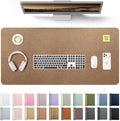 YSAGi Leather Desk Protector, Office Mat, Large Mouse Mat, Non-Slip PU Leather Blotter, Laptop Pad, Waterproof Writing Pad for Office and Home (Shiny Bronze, 31.5" x 15.8") by YSAGi
