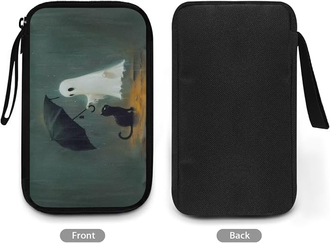 Halloween Ghost and Cat Print Electronic Organizer Travel Organizer Bag Electronics Accessories Cases Storage Bag Waterproof for Cable USB SD Card Power Bank Earphone - Image 3