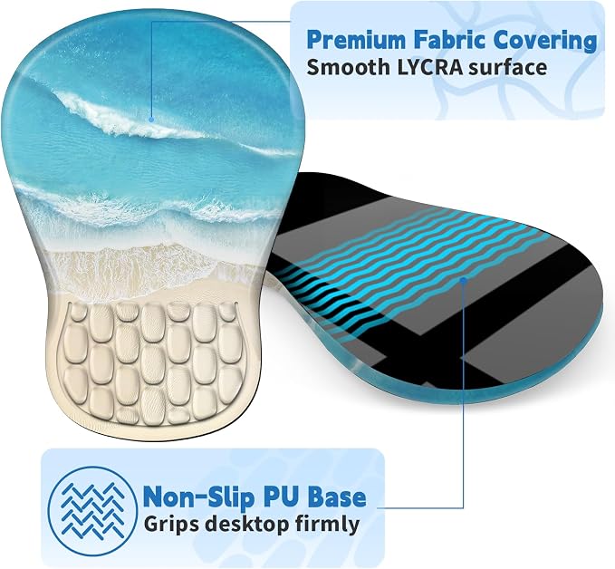 YIWEI Ergonomic Mouse Pad with Wrist Rest for Carpal Tunnel Pain Relief - Image 5