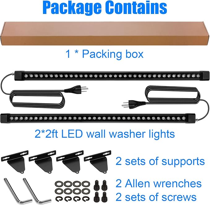 HNRLOY Wall Washer Light,72W 4FT 5000K Daylight White Outdoor Led Wall Washer Light Bars,IP67 Waterproof 120V Plug in LED Light Bar for Garden,Backyard,Building,Courtyard Landscape Lighting(2 Pack) - Image 8