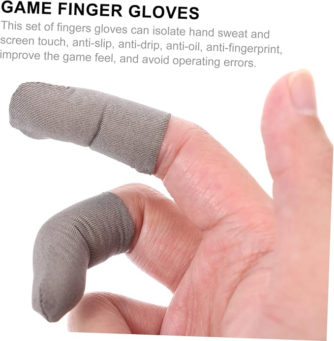 VILLCASE 8Pcs Sweat Gaming Finger Sleeves Touchscreen Gloves for Enhanced Grip Breathable Material for Mobile Gaming Slip Comfortable - Image 2