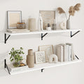 Axeman Deep Floating Shelves, 48'' x 10'' White Wall Shelves Set of 2 by Axeman