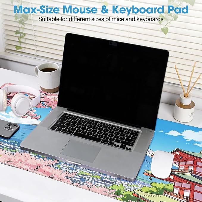 Waterproof Desk Mat 31.5x15.7 Inch - Extra Large Mouse Pad, Building | Covers Full Desk Non Slip Rubber Backing Easy to Clean - Image 6