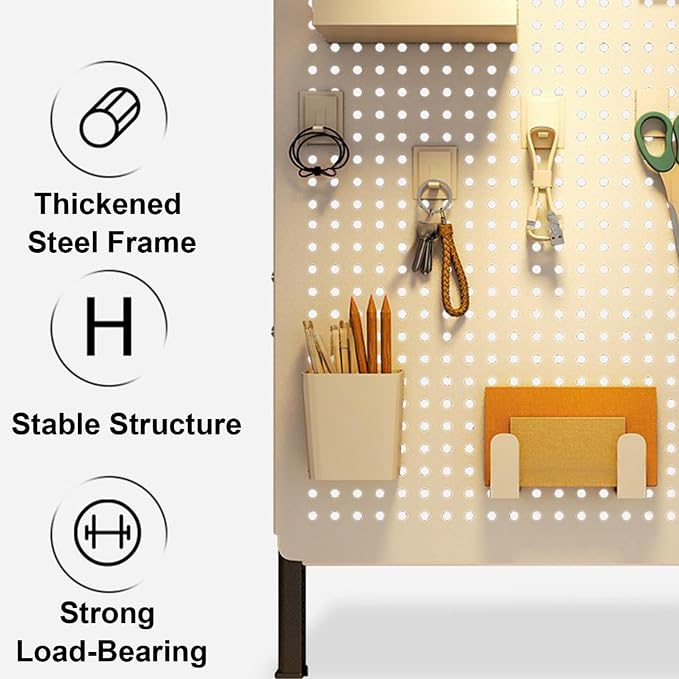 Desktop Clamp Peg Board with Accessories, Metal Pegboard, Height Adjustable, Suitable for Organize Home,Office and Gaming Setup(Blue) - Image 5