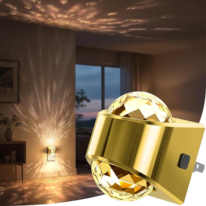 Briignite Night Light, Gold Night Lights Plug into Wall, LED Projector by WelcometoBriigniteenjoyyourtimehere