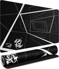 Mouse Pad Large, Waterproof Extra Large Gaming Mousepad with Stitched Edges, 31.5" x 15.7" Non-Slip Rubber Base Office Big Long Keyboard Pad for Office Gamer Home XXL, (Black Square) by AREYLO