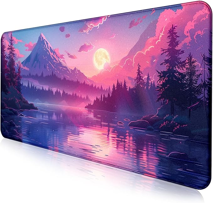 Sunset Mountain Landscape Extended Mouse Pad Game Office Sewing Table Mat | Large Extended Mouse Pad; Full Desk Coverage; Waterproof Coating; Stable Anti-Slide Base For Gaming, Office, Study Daily Use by LQFIWSS