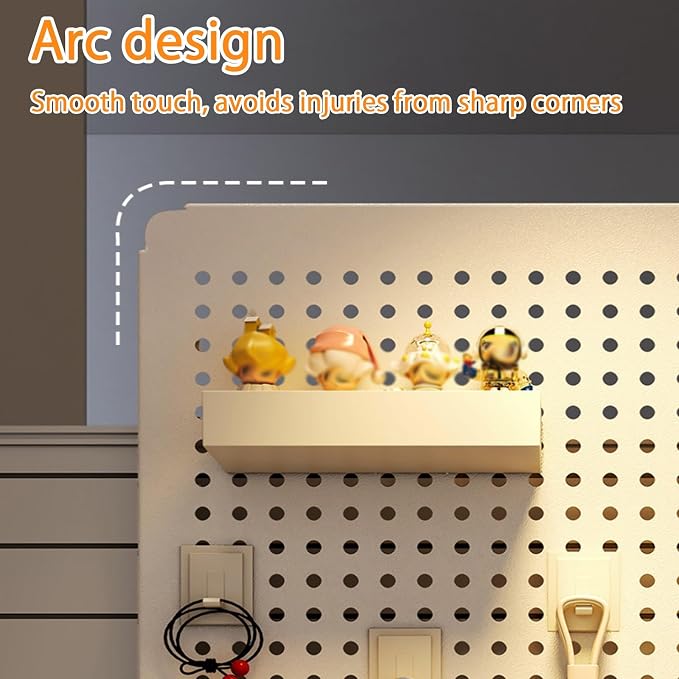 Office Pegboard Wall Organizer, Pegboard Desk with Height Adjustable in 6 Levels, Pegboard Wall Organizer for Wall Organize Home Office and Gaming Setup(Green,60x40cm/23.6x15.7in) - Image 7