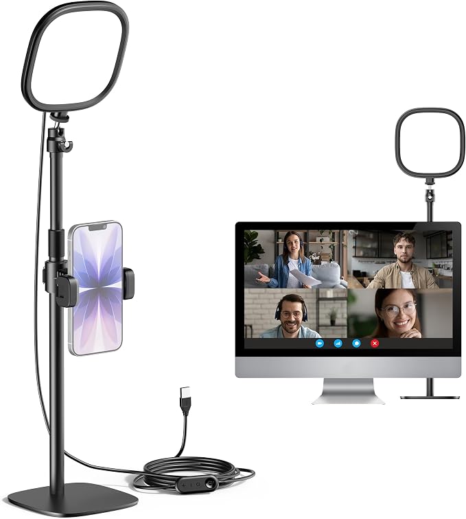 InnoGear Ring Light with Stand for Desk Computer Selfie Video 50 Modes by InnoGear