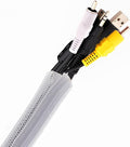 Pixio 10FT Tubing Cable Sleeve – White 1/2 inch Flexible Cable Management Sleeve for PC, Gaming, TV & Office, Wire Organizer for Desk Cable Cleanup by Pixio