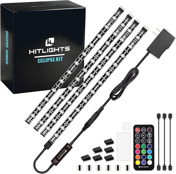 HitLights Waterproof LED Strip Lights Kit, RGB Color Changing Pre-Cut 4FT by HitLights