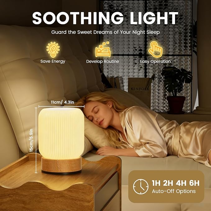 Night Light, Bedside Table Lamp with Touch & Remote Control, 13 RGB Colors 6-Level Dimmable, Rechargeable Cordless for Bedroom, Nursery, Gaming Room, Party - Image 5