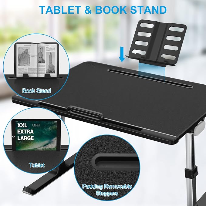 NEARPOW XXL Bed Table Tray, Adjustable Laptop Lap Desk for Couch, Gray - Image 9