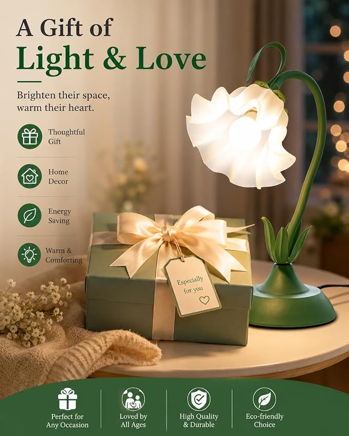WERFOP Flower Table Lamp Cute Desk Lamp for Bedroom Home Decor - Image 7