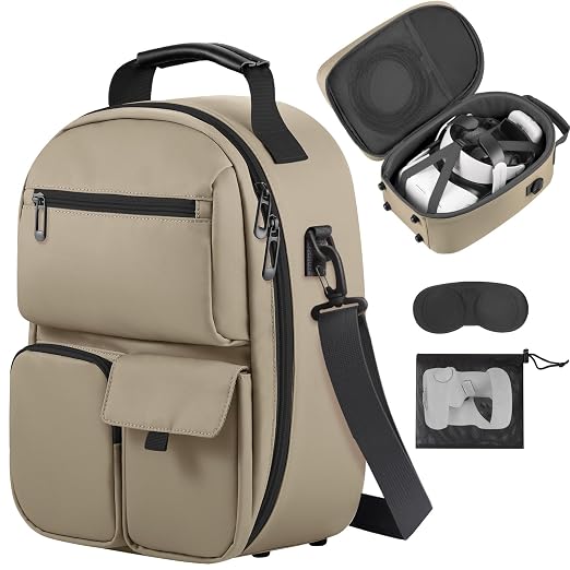 FOREGOER Carrying Case for Meta Quest 3/Quest 3S/Oculus Quest 2, Hard Travel Storage Case Compatible with Meta Oculus Quest 2 Headset, Quest Pro and Accessories, VR All-in-One Gaming Headset by FOREGOER
