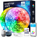 DAYBETTER Smart WiFi Led Lights, 25 FT RGB Led Strip Lights Compatible with Alexa and Google Assistant, App Voice Remote Control Music Sync Color ChangingLED Strip Lighting for Bedroom Room Decor by DAYBETTER