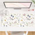 QiyI PU Leather Large Mouse Pad, 31.5" x 11.8", Watercolor Flowers | Desk Décor Accessories, Extended Size, Waterproof & Easy to Clean, Smooth Surface, Non Slip Desk Organization by QIYI