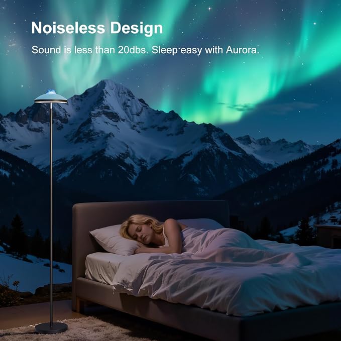 DUSKTEC 3-in-1 Floor Lamp, RGB Aurora & Galaxy Star Projector, 69", Black - Image 6