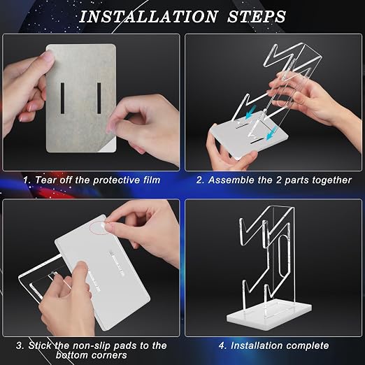 FYY Game Controller Holder 2 Tiers - Universal Dual Controller Stand with Headphone Holder, Acrylic White Display Stand Compatible with Nintendo Switch Xbox PS5 PS4, Desk Mount - Image 5