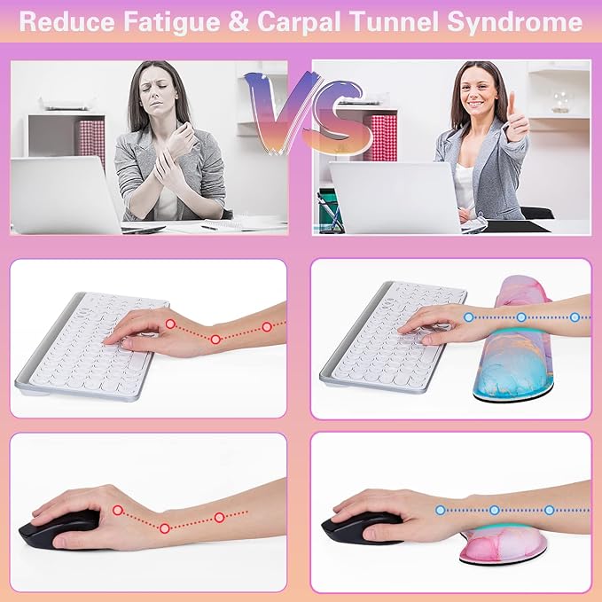 Canjoy Desk Mat with Keyboard and Mouse, Desk Pad with Wrist Rest Support - Image 5