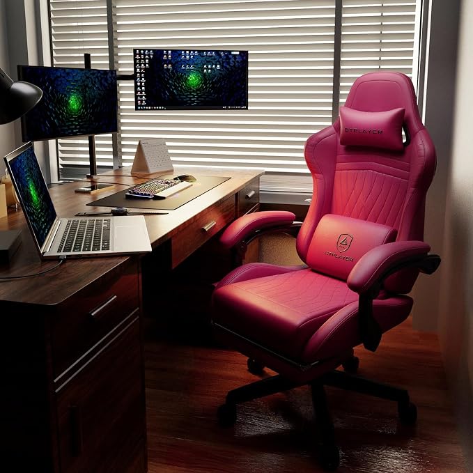GTPLAYER ACE-PRO Music Gaming Chairs – Built-in Speakers, App Support & Bluetooth Control, Footrest & Pocket, Gamer Chair for Adults, Wine Red - Image 2