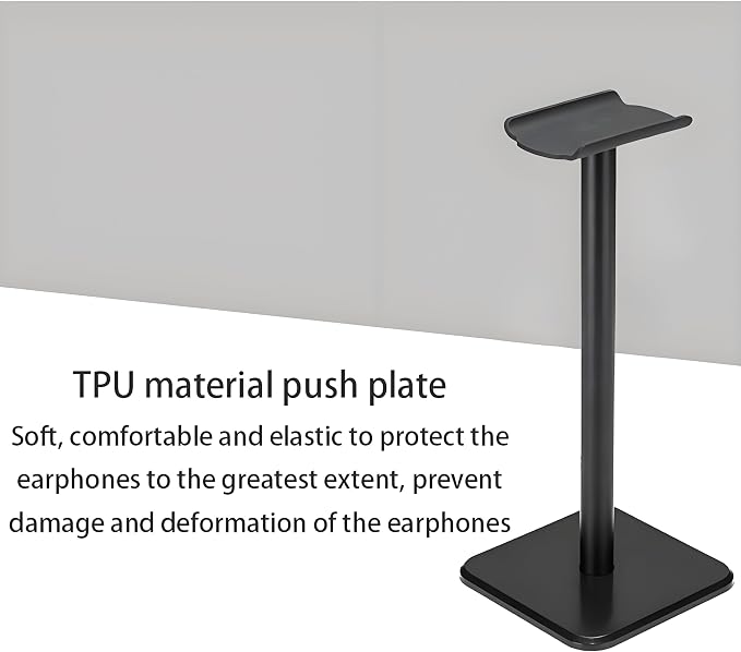Headphone Stand, Universal Game Headset Metal Holder Earphone Stand | Aluminum Supporting Bar Flexible Headrest ABS Solid Base for AirPods Max, Sony, Bose, Beats & all Headphones (Black) - Image 2