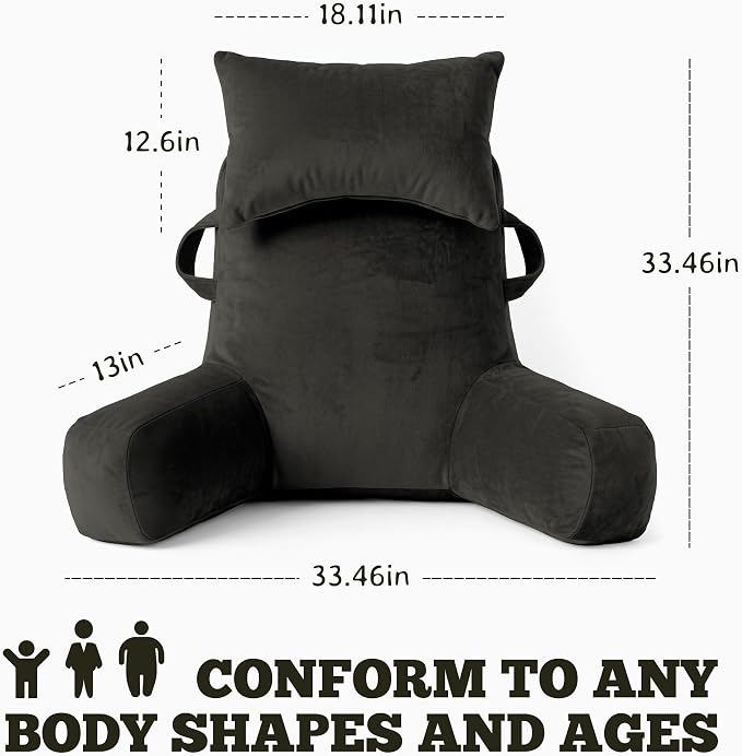 Reading Pillow for Bed,Back Pillow for Bed Sitting Up,Lumbar Support Pillow - Image 2